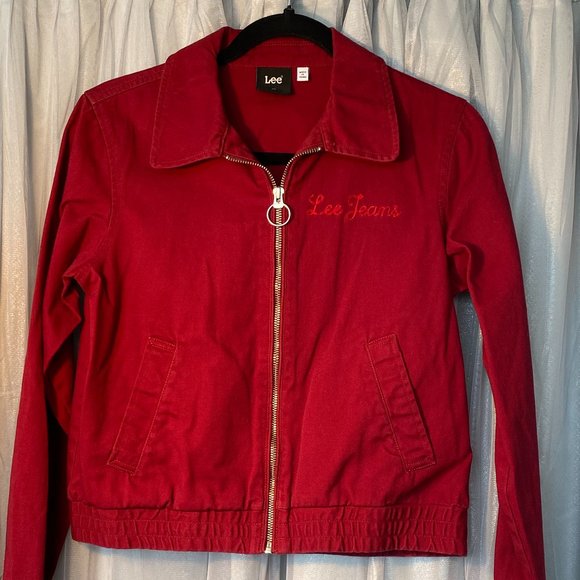 LEE JEANS RED ZIP FRONT JACKET (XS) (EUC) - Picture 2 of 8